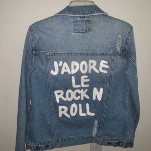 Graphic jean jacket